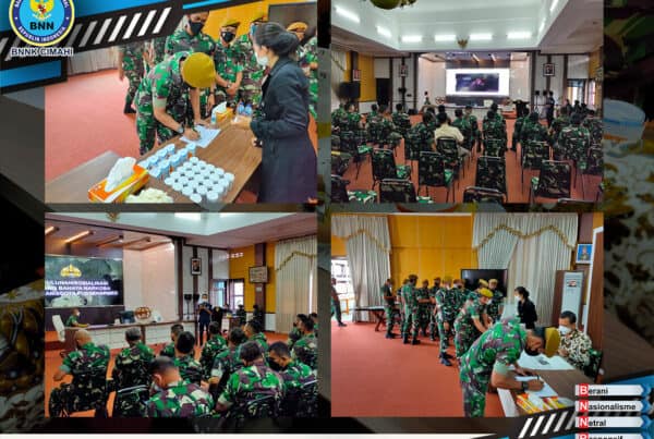 BNN KOTA CIMAHI menyambangi PUSSEN ARMED TNI AD untuk lakukan Tes Urine dan Penyuluhan