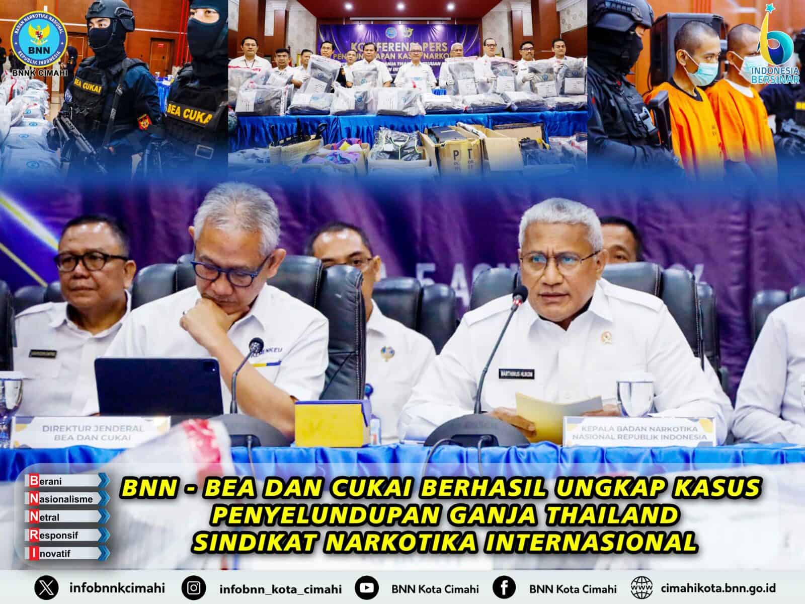 BNN-BEA DAN CUKAI BERHASIL UNGKAP KASUS PENYELUNDUPAN GANJA THAILAND JARINGAN SINDIKAT NARKOTIKA INTERNASIONAL