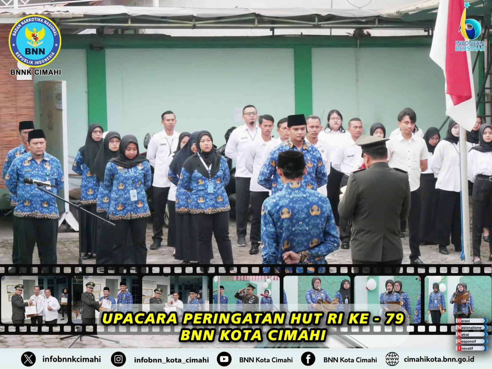 BNN KOTA CIMAHI GELAR UPACARA HUT RI KE-79
