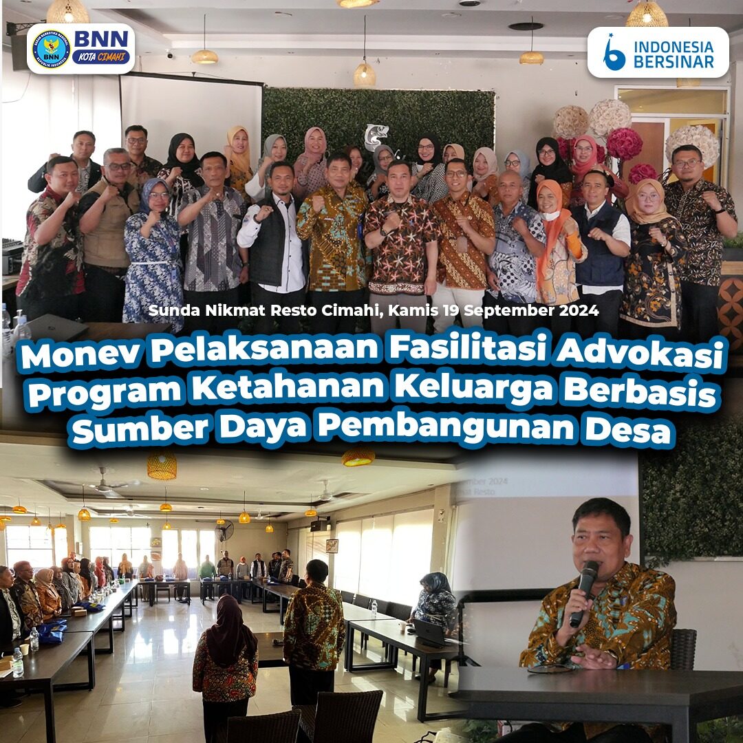 BNN Kota Cimahi Gelar Kegiatan Monitoring dan Evaluasi Pelaksanaan Advokasi Program Ketahanan Keluarga Anti Narkoba Berbasis Sumber Daya Pembangunan Desa BNN Kota Cimahi Gelar Kegiatan Monitoring Dan Evaluasi Pelaksanaan Advoasi Program Ketahanan Keluarga Anti Narkoba Berbasis Sumber Daya Pembangunan Desa