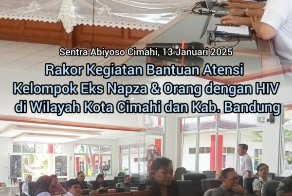 BNNK CIMAHI HADIRI RAKOR BANTUAN ATENSI KELOMPOK EKS NAPZA DAN ORANG DENGAN HIV DI WILAYAH KOTA CIMAHI DAN KAB. BANDUNG