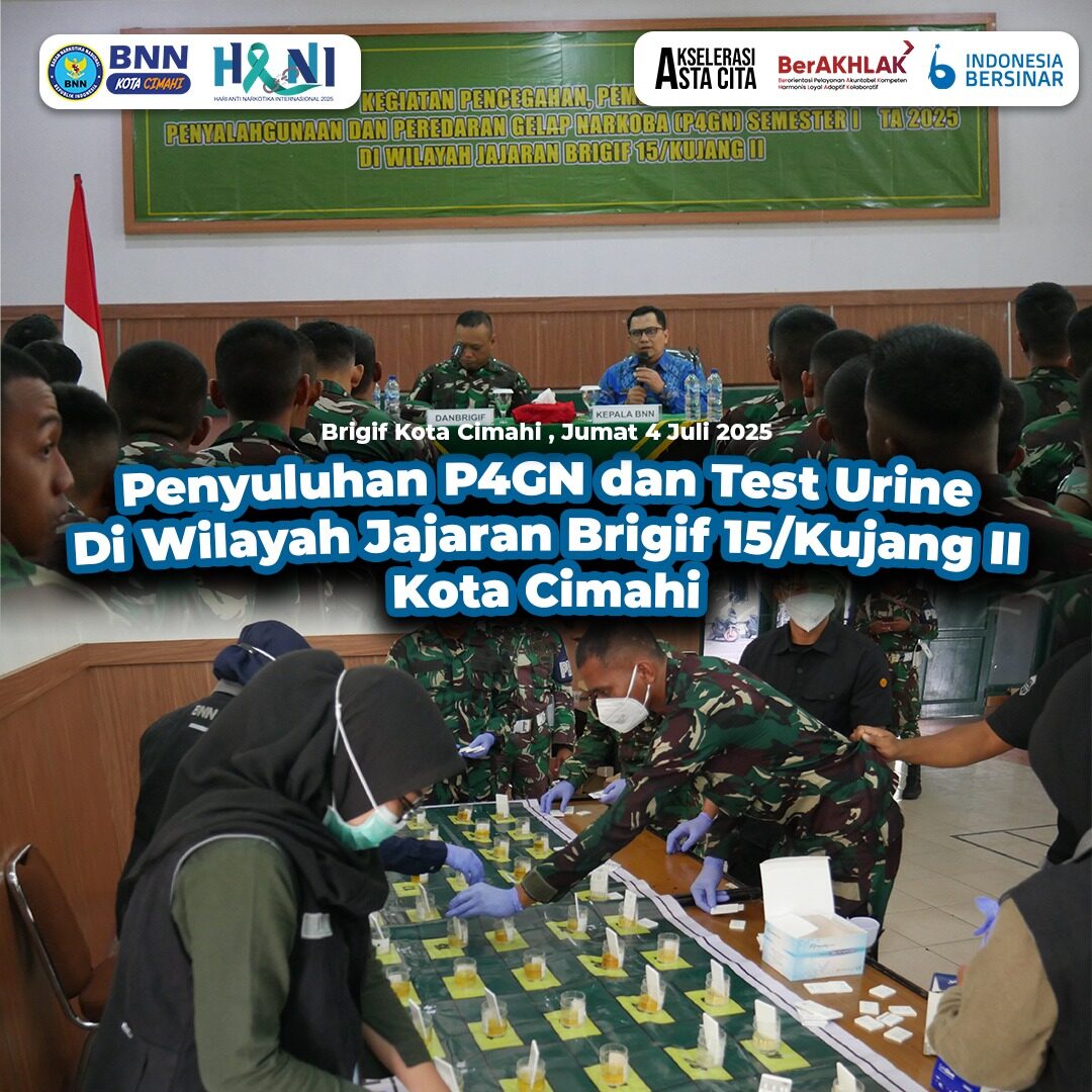 KEGIATAN SOSIALISASI P4GN DAN KEGATAN DETEKSI DINI MELALUI TES URIN BAGI PERSONIL MAKO BRIGIF 15/ KUJANG II KEGIATAN SOSIALISASI P4GN DAN KEGATAN DETEKSI DINI MELALUI TES URIN BAGI PERSONIL MAKO BRIGIF 15/ KUJANG II
